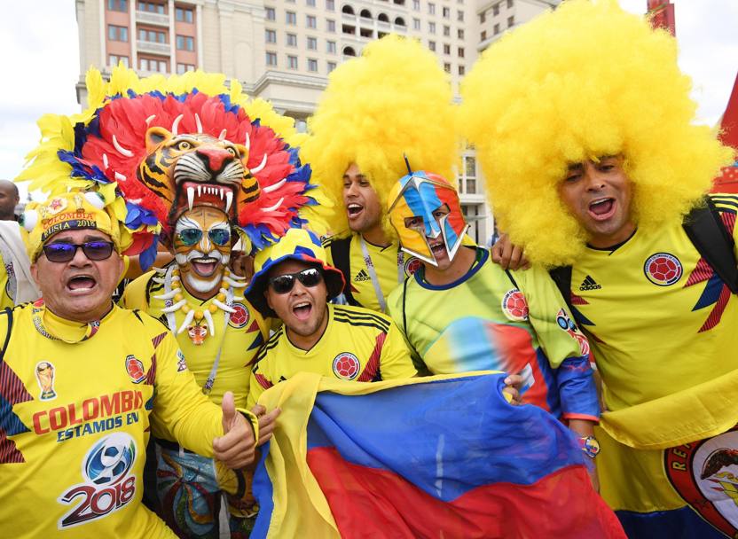 I coloratissimi fan della Colombia. Epa